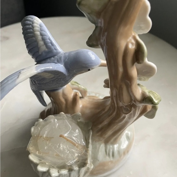 VINTAGE Hummingbird with Flowers Votive Candle Holder Ceramic Centerpiece - Picture 3 of 5